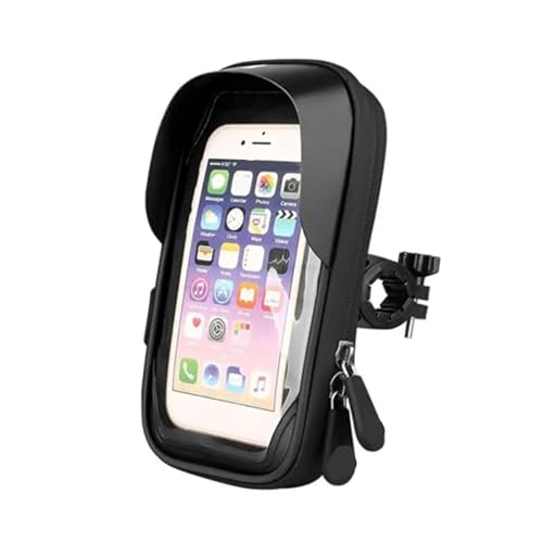 Navigation Halterung Motorrad Unterstützung Handy Ständer Lenker Halter Halterung Tasche Fall Wasserdichte Tasche Fahrrad Telefon Navigation Halterung Abdeckung 2021 Handyhalterung Motorrad(Black) von GTDTKGANAK
