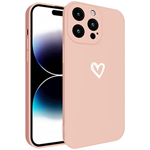 GTElectro Heart Love Design Soft Stoßfest Silikon Slim Case Cover für Apple iPhone 14 Pro Max (Pink) von GTElectro