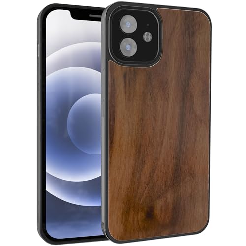 GTElectro Echt Holz Hülle für iPhone 12/12 Pro, Schlank Stoßfest, Natürliche Holzabdeckung, Weiche TPU-Stoßstange, Langlebig, Anti-Kratzen, Kabelloses Laden Kompatibel (Walnuss) GTElectro Echt Holz Hülle für iPhone 12/12 Pro, Schlank Stoßfest, Natürliche Holzabdeckung, Weiche TPU-Stoßstange, Langlebig, Anti-Kratzen, Kabelloses Laden Kompatibel (Walnuss) von GTElectro