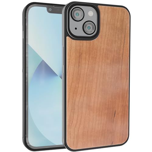 GTElectro Hülle für Apple iPhone 14 Plus, echtes Naturholz & Weiche TPU-Gummi Schutzhülle, langlebige Hybrid-Holzhülle, stoßfester Schutz, iPhone 14 Plus Hülle (Kirschholz) von GTElectro