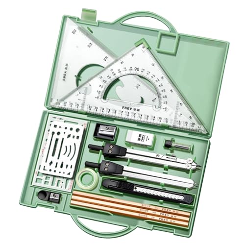 GTFYUDGH Geometrie -Set, Geometrie -Kit,16x Math Geometrie Kit - Zeichenwerkzeuge mit Aufbewahrungsbox, Grafik -Zeichnungsmittel für Schulschüler GTFYUDGH Geometrie -Set, Geometrie -Kit,16x Math Geometrie Kit - Zeichenwerkzeuge mit Aufbewahrungsbox, Grafik -Zeichnungsmittel für Schulschüler von GTFYUDGH