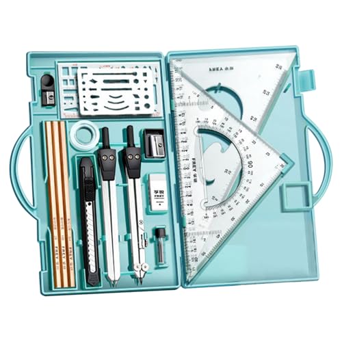 GTFYUDGH Geometrie -Set, Geometrie -Kit,16x Professional Geometrie Set | Zeichenwerkzeuge mit Aufbewahrungsbox, Grafik -Zeichnungsmittel für Schulschüler GTFYUDGH Geometrie -Set, Geometrie -Kit,16x Professional Geometrie Set | Zeichenwerkzeuge mit Aufbewahrungsbox, Grafik -Zeichnungsmittel für Schulschüler von GTFYUDGH