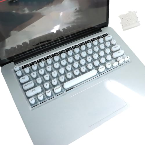 GTGSYRM Silikon-Tastaturabdeckung für lange Nägel, lange Nagel-Tastaturabdeckung, erhöhte Tastaturabdeckung für lange Nägel, Nageltastaturaufkleber für Laptop, PC, Desktop (weiß) von GTGSYRM