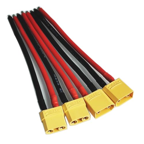 GTIWUNG 2 Paar XT90 Männlich Weiblich Stecker mit 150 mm 10 AWG Silikondraht, XT-90 Männlichen Weiblich Verbinder mit Slicone-Kabel, XT90 Pigtail für RC Lipo Batterie FPV Drohne von GTIWUNG