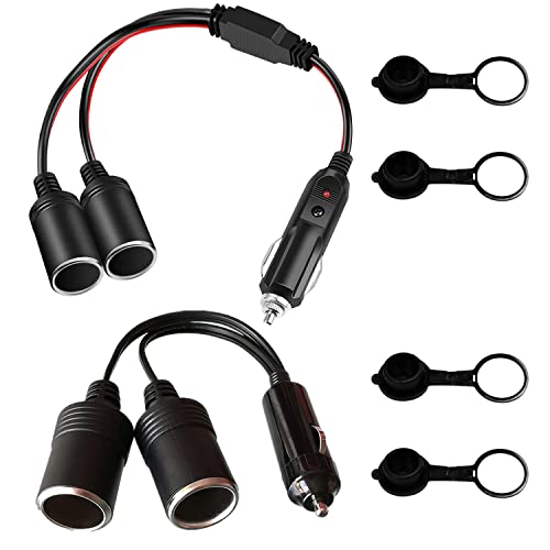 GTIWUNG 2 Stück Auto Motorrad Zigarettenanzünder Stecker Adapter DREI-Wege-Buchse Splitter, 1 bis 2 KFZ Auto Zigarettenanzünder Stecker 12V/24V 16AWG 38CM/18AWG 25CM GTIWUNG 2 Stück Auto Motorrad Zigarettenanzünder Stecker Adapter DREI-Wege-Buchse Splitter, 1 bis 2 KFZ Auto Zigarettenanzünder Stecker 12V/24V 16AWG 38CM/18AWG 25CM von GTIWUNG