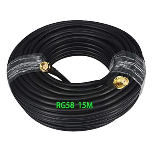 GTIWUNG RG58 SMA auf SMA Kabel 15 Meter WiFi Antennenkabel SMA Buchse auf SMA Stecker Koaxial Kabel Verlustarmes 50Ohm Koaxialkabel für WIFI-Antenne/Radio/FPV-Drohne usw von GTIWUNG