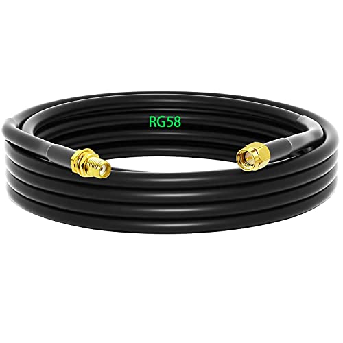 GTIWUNG RG58 SMA auf SMA Kabel 5 Meter WiFi Antennenkabel SMA Buchse auf SMA Stecker Koaxial Kabel Verlustarmes 50Ohm Koaxialkabel für WIFI-Antenne/Radio/FPV-Drohne usw von GTIWUNG