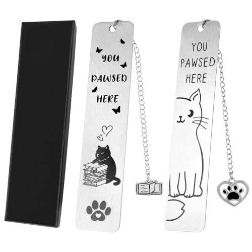 GTNCE 2 Stück Katzen-Lesezeichen, Edelstahl-Lesezeichen, niedliches Metall-Lesezeichen, lustige Lesezeichen für Buchliebhaber, Geschenke für Frauen, Männer, Leser, Studenten, Lehrer GTNCE 2 Stück Katzen-Lesezeichen, Edelstahl-Lesezeichen, niedliches Metall-Lesezeichen, lustige Lesezeichen für Buchliebhaber, Geschenke für Frauen, Männer, Leser, Studenten, Lehrer von GTNCE