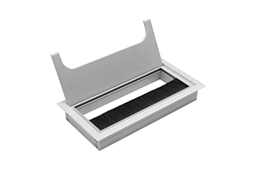 GTV - Kabeltülle Merida - Kabeldurchführung mit Öffnungsdeckel - Kabeldurchlass Rechteckig Kabelorganisation für Möbel Kabeldurchlass/für die Installation in der Arbeitsplatte / 80x160mm / Silber GTV - Kabeltülle Merida - Kabeldurchführung mit Öffnungsdeckel - Kabeldurchlass Rechteckig Kabelorganisation für Möbel Kabeldurchlass/für die Installation in der Arbeitsplatte / 80x160mm / Silber von GTV