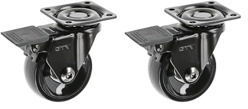 GTV - Möbelrollen CALIBRO | Lenkrollen | Rollen für Möbel | mit Bremse | Durchmesser 50 mm | aus Kunststoff und Stahl | Schwarz (Packung mit 2) von GTV