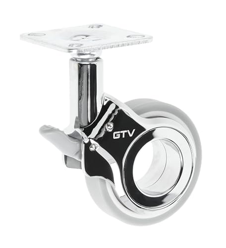 GTV - Möbelrollen GIRA | Lenkrollen | Rollen für Möbel | mit Bremse | Durchmesser 60 mm | aus Kunststoff und Stahl | Verchromt + grau matt GTV - Möbelrollen GIRA | Lenkrollen | Rollen für Möbel | mit Bremse | Durchmesser 60 mm | aus Kunststoff und Stahl | Verchromt + grau matt von GTV
