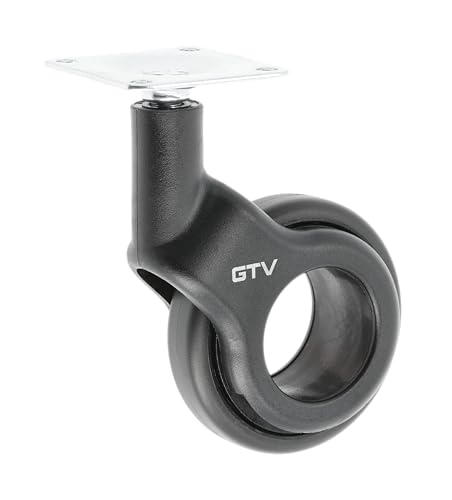GTV - Möbelrollen STRADA | Lenkrollen | Rollen für Möbel | ohne Bremse | Durchmesser 60 mm | aus Kunststoff und Stahl | Schwarz von GTV