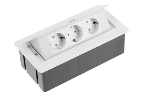 GTV Möbelsteckdose Soft, vielseitig für Küche, Büro und Wohnzimmer, Soft Touch Oberfläche, asymmetrische Anordnung für 3 Winkelstecker, Farben: Weiß, Schwarz, Silber GTV Möbelsteckdose Soft, vielseitig für Küche, Büro und Wohnzimmer, Soft Touch Oberfläche, asymmetrische Anordnung für 3 Winkelstecker, Farben: Weiß, Schwarz, Silber von GTV