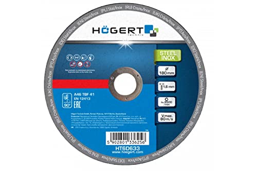 Högert Technik Trennscheibe für Metall Inox 10 Stck. 180x1,6x22,23 HT6D633 von GTV