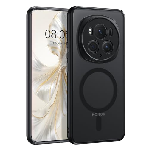 GUAGUA Handyhülle für Honor Magic 6 Pro 5G Hülle,Magnetische Schutzhülle Stoßfest Schutzschale Phone Case Cover, Schwarz von GUAGUA