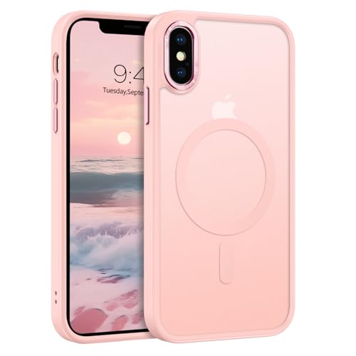 GUAGUA Kompatibel mit iPhone Xs Max Hülle, 16,5 cm (6,5 Zoll), kompatibel mit MagSafe iPhone Xs Max, magnetische Hülle, schlank, durchscheinend, matt, hautfreundlich, stoßfest, kratzfest, für iPhone von GUAGUA