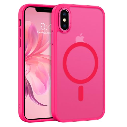 GUAGUA Kompatibel mit iPhone Xs Max Hülle 16,5 cm (6,5 Zoll), kompatibel mit MagSafe iPhone Xs Max, magnetische Hülle, schlank, durchscheinend, matt, stoßfest, kratzfeste Schutzhülle für iPhone Xs von GUAGUA