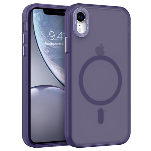 GUAGUA Magnetisch Hülle für iPhone XR Handyhülle [Kompatibel mit MagSafe] Stoßfest Matt Schutzhülle Durchscheinende Rückseite Dünn Phone Case Cove für iPhone XR (6,1 Zoll) Lila von GUAGUA