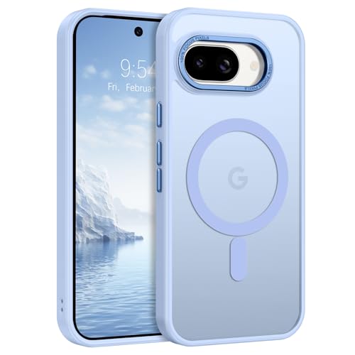 GUAGUA Magnetische Schutzhülle für Google Pixel 9A, kompatibel mit MagSafe, stoßfeste Schutzhülle für Handy, dünn, Glass, transparent, matt, Anti-Fall, Schutzhülle für Google Pixel 9A, Hellblau GUAGUA Magnetische Schutzhülle für Google Pixel 9A, kompatibel mit MagSafe, stoßfeste Schutzhülle für Handy, dünn, Glass, transparent, matt, Anti-Fall, Schutzhülle für Google Pixel 9A, Hellblau von GUAGUA