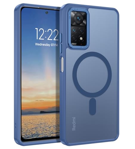 GUAGUA Magnetische Schutzhülle für Xiaomi Redmi Note 11 Pro 5G/4G, kompatibel mit MagSafe, stoßfeste Schutzhülle für Handy, dünn, glasiert, durchscheinend, matt, Fallschutz, Blau GUAGUA Magnetische Schutzhülle für Xiaomi Redmi Note 11 Pro 5G/4G, kompatibel mit MagSafe, stoßfeste Schutzhülle für Handy, dünn, glasiert, durchscheinend, matt, Fallschutz, Blau von GUAGUA
