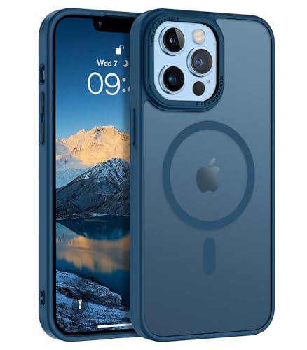 GUAGUA Magnetische Schutzhülle für iPhone 12 Pro Max/13 Pro Max, kompatibel mit MagSafe, stoßfeste Schutzhülle für Handy, erhöhte Lippen, glasiert, transparent, matt, sturzsicher, Blau GUAGUA Magnetische Schutzhülle für iPhone 12 Pro Max/13 Pro Max, kompatibel mit MagSafe, stoßfeste Schutzhülle für Handy, erhöhte Lippen, glasiert, transparent, matt, sturzsicher, Blau von GUAGUA