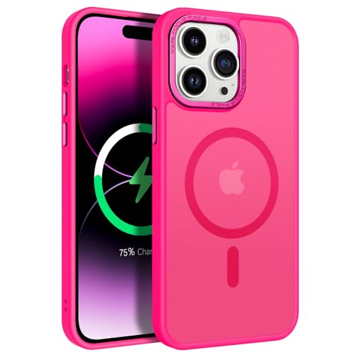 GUAGUA Magnetische Schutzhülle für iPhone 14 Pro Max【kompatibel mit Magsafe】 Rückseitenschutz transparent, matt, dünn, Hartschale, stoßfest, Militärqualität, für Damen/Herren, Rosa/Rot GUAGUA Magnetische Schutzhülle für iPhone 14 Pro Max【kompatibel mit Magsafe】 Rückseitenschutz transparent, matt, dünn, Hartschale, stoßfest, Militärqualität, für Damen/Herren, Rosa/Rot von GUAGUA