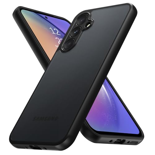 GUAGUA Matt Handyhülle für Samsung Galaxy A54 5G Hülle Stoßfest Durchscheinende Rückseite Anti-Fingerabdruck TPU+PC Dünn Schutzhülle Slim Case Cover für Samsung A54 5G (6,4 Zoll) Schwarz von GUAGUA