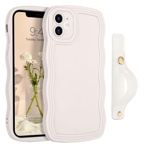 GUAGUA Schutzhülle für iPhone 11 mit Handschlaufe, gewellte Handyhülle für iPhone 11, niedliche lockige Wellenform mit verstellbarem Armband, Ständer, stoßfeste Schutzhülle für iPhone 11 6,1 Zoll, GUAGUA Schutzhülle für iPhone 11 mit Handschlaufe, gewellte Handyhülle für iPhone 11, niedliche lockige Wellenform mit verstellbarem Armband, Ständer, stoßfeste Schutzhülle für iPhone 11 6,1 Zoll, von GUAGUA