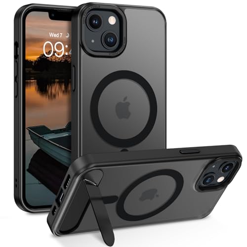 GUAGUA Schutzhülle für iPhone 13, iPhone 14, mit Ständer, magnetische Hüllen mit faltbarem, unsichtbarem Ständer, durchscheinende, matte Rückseite, schlank, schützend, stoßfest, Kickstand, Handyhülle GUAGUA Schutzhülle für iPhone 13, iPhone 14, mit Ständer, magnetische Hüllen mit faltbarem, unsichtbarem Ständer, durchscheinende, matte Rückseite, schlank, schützend, stoßfest, Kickstand, Handyhülle von GUAGUA
