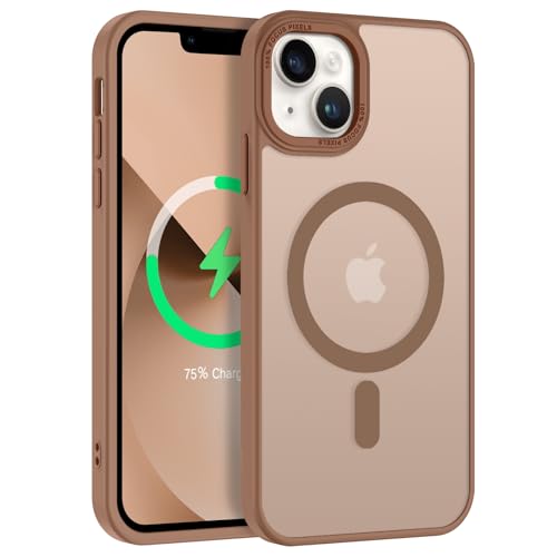 GUAGUA Schutzhülle für iPhone 13/14, kompatibel mit MagSafe, stoßfest, Militärqualität, kratzfest, Rückseitenschutz, transparent, gefrostet, Anti-Fingerabdruck, bronzefarben GUAGUA Schutzhülle für iPhone 13/14, kompatibel mit MagSafe, stoßfest, Militärqualität, kratzfest, Rückseitenschutz, transparent, gefrostet, Anti-Fingerabdruck, bronzefarben von GUAGUA