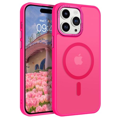 GUAGUA Schutzhülle für iPhone 14 Pro Max 6,7 Zoll, kompatibel mit MagSafe, magnetische Hülle, dünn, durchscheinend, matt, stoßfest, kratzfest, Hot Pink GUAGUA Schutzhülle für iPhone 14 Pro Max 6,7 Zoll, kompatibel mit MagSafe, magnetische Hülle, dünn, durchscheinend, matt, stoßfest, kratzfest, Hot Pink von GUAGUA