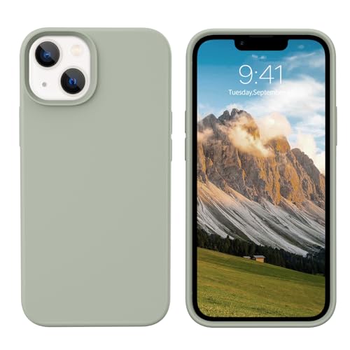 GUAGUA Silikon-Schutzhülle für iPhone 13 Mini, weiches Gel-Gummi, schmal, leicht, Mikrofaserfutter, gepolsterte Textur, stoßfeste Schutzhülle für iPhone 13 Mini, 13 cm (5,4 Zoll), Kupfergrün von GUAGUA