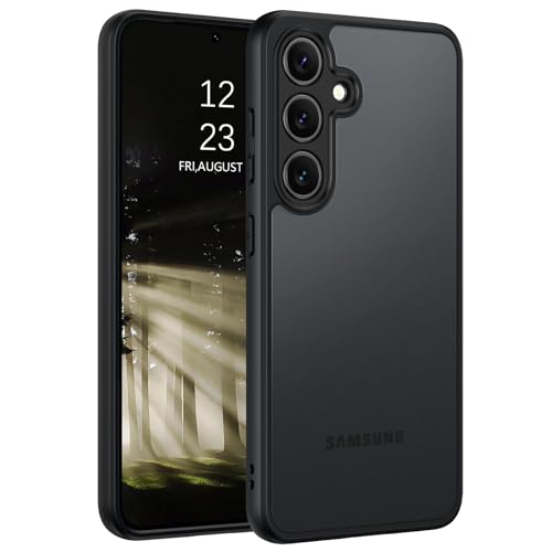 GUAGUA für Samsung Galaxy S24 5G Hülle, Matt Handyhülle Stoßfest Durchscheinende Rückseite TPU +PC Dünn Schutzhülle Anti-Fingerabdruck Slim Thin Case für Samsung S24 5G (6,2 Zoll) Schwarz von GUAGUA