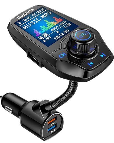 Bluetooth FM Transmitter für Auto mit 1,8" Farbbildschirm Bluetooth Freisprechanruf Bluetooth Auto Radio Adapter 4 in 1 MP3 Player AUX 2 USB Anschlüsse SD/TF Karte, von GUANDA TECHNOLOGIES CO., LTD.