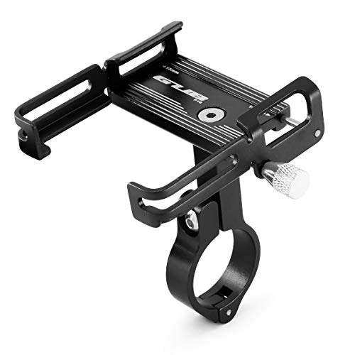 GUB P10 Fahrrad Handyhalterung Lenker Universal Motorrad Halterung mit Silikon-Sicherheitsband für 4,0-6,7 Zoll Handy, Smartphone, Navi usw. Aluminiumlegierung Schwarz von GUB