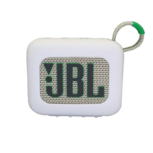 GUBEE Silikon Tasche Compatible with JBL GO 4 tragbarer Lautsprecher,Schutzhülle Tragbar Case Etui Hülle, mit Karabiner (weiß) von GUBEE