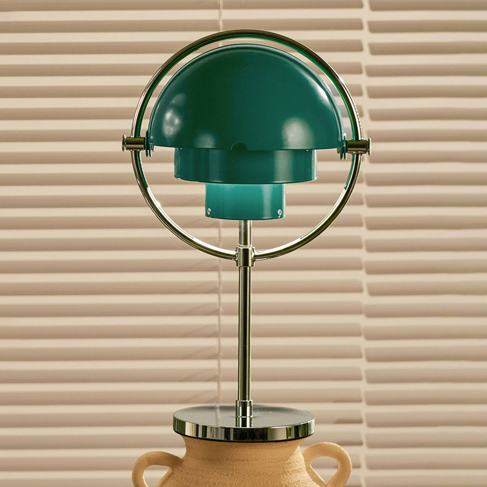 Gubi Akku-Tischleuchte-Multi-Lite chromfarben/blaugrün 30 cm Gubi Akku-Tischleuchte-Multi-Lite chromfarben/blaugrün 30 cm von GUBI