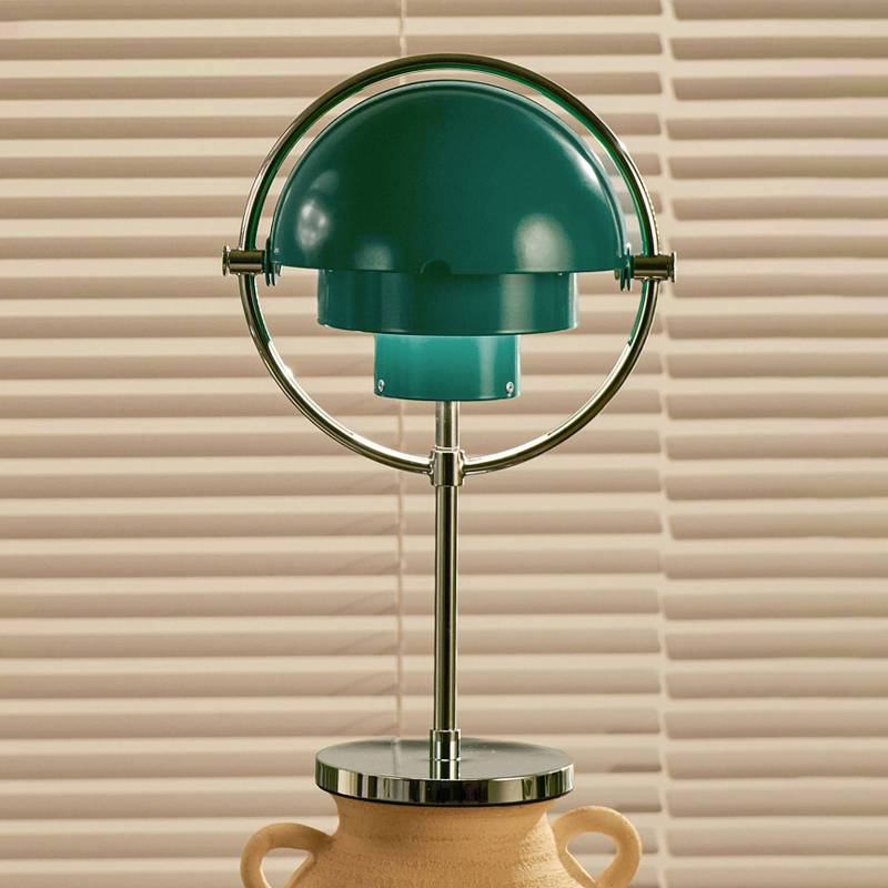 Gubi Akku-Tischleuchte-Multi-Lite chromfarben/blaugrün 30 cm von GUBI