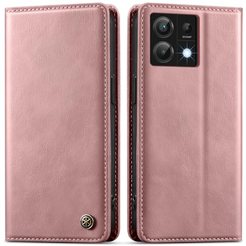GUCASBE Handyhülle für Xiaomi Redmi Note 13 Pro 5G Hülle Premium Lederhülle Klappbar RFID Schutzhülle Magnet Kartenfach Standfunktion Klapphülle Handytasche für Redmi Note 13 Pro 5G Case - Rosa von GUCASBE