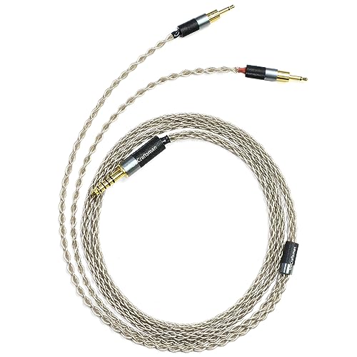 6N Single Crystal Silver Upgrade Headphones Cable 4Pin XLR/2.5mm/4.4mm Balance Headphone Upgrade Cable for SENNHEISER HD700 (4.4mm Plug) von GUCraftsman