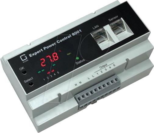 GUDE 8001-1 - PDU, 1x Sensor, 5x Anschlussklemme, Hutschiene von GUDE