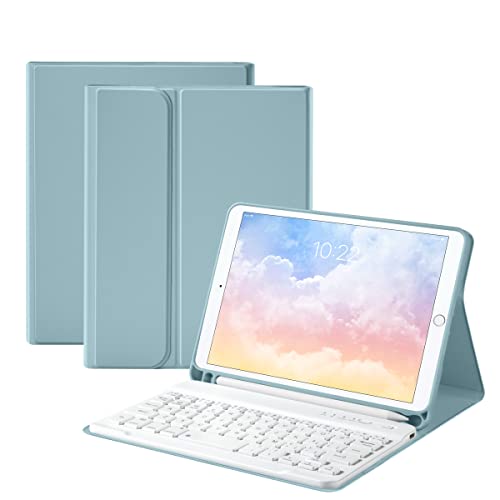 GUDOU Bluetooth-Tastatur-Hülle für iPad Mini4/5 7,9 Zoll, kabellos, abnehmbare iPad-Tastatur mit Stifthalter, Blau von GUDOU