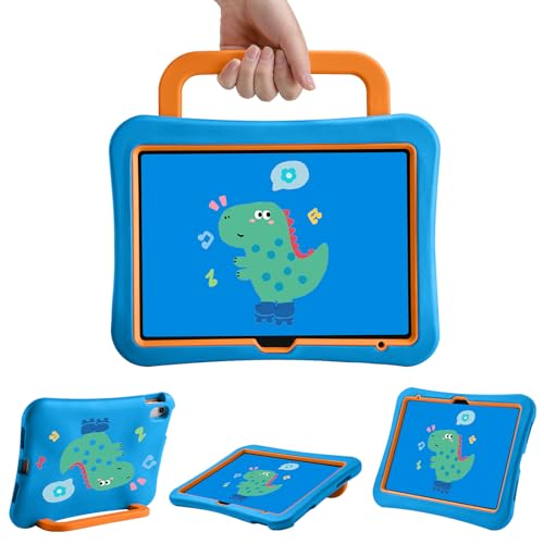 Kinder-Schutzhülle für iPad (A16) 11. Generation 2025, iPad 10. Generation 27,7 cm (11 Zoll) 2022, langlebig, stoßfest, leicht, kinderfreundlich, für iPad 10. / 11. (Blauer Dinosaurier) von GUDOU