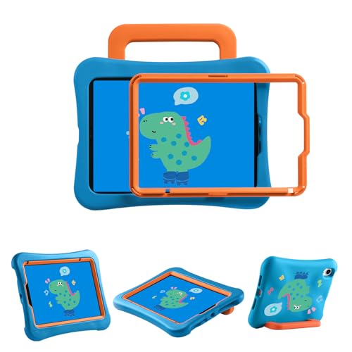 Kinder-Schutzhülle für iPad Mini 7 (A17 Pro) 2024 & iPad mini 6 (A15) 2021, langlebig, stoßfest, kinderfreundlich, für iPad Mini 6. / 7. Generation (Blau-Dinosaurier) von GUDOU