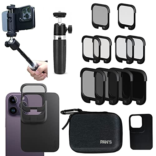 Pan's Snap Filter All Filter Bundle Kits for iPhone Video Film Maker Enthusiast and Tiktok/YouTube/Ins Blogger, Compatible for iPhone 14Pro MAX,Provide extendable Tripod and Phone Clip von GUEDIEO