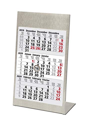 3-Monatstischkalender Edelstahl von GÜSS