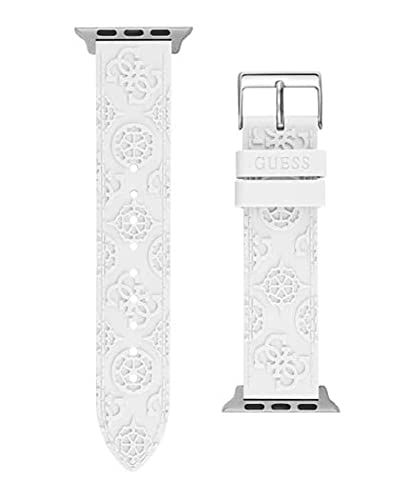 GUESS Damen-Smartwatch-Armband, kompatibel mit Apple Watch (38 mm - 40 mm), Weiß/geprägt, Modern von GUESS