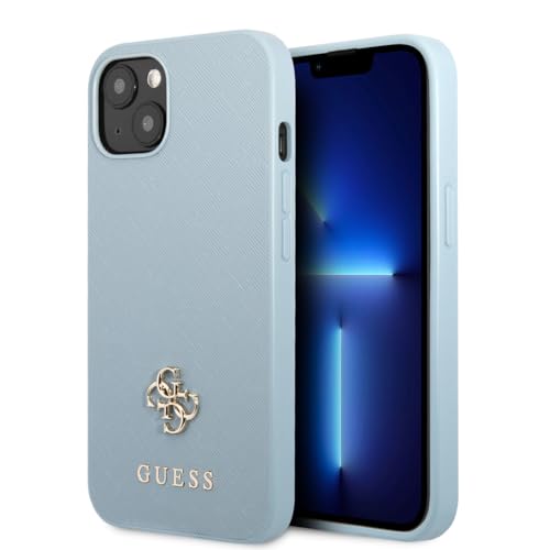 GUESS GUHCP13MPS4MB Hülle für iPhone 13 6,1" blau hardcase Saffiano 4G Small Metal Logo von GUESS