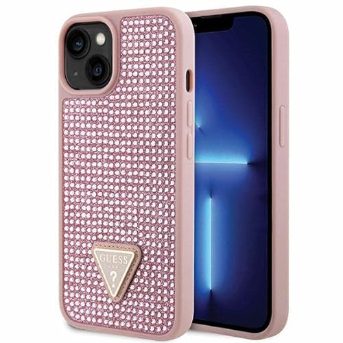 GUESS GUHCP14MHDGTPP Hülle für iPhone 14 Plus 6.7" Rosa hardcase Rhinestone Triangle von GUESS