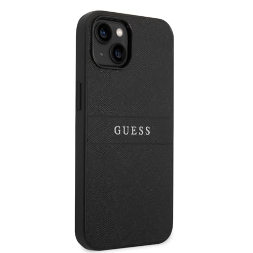 GUESS GUHCP14MPSASBBK Hülle für iPhone 14 Plus 6,7" Schwarz Saffiano Strap von GUESS